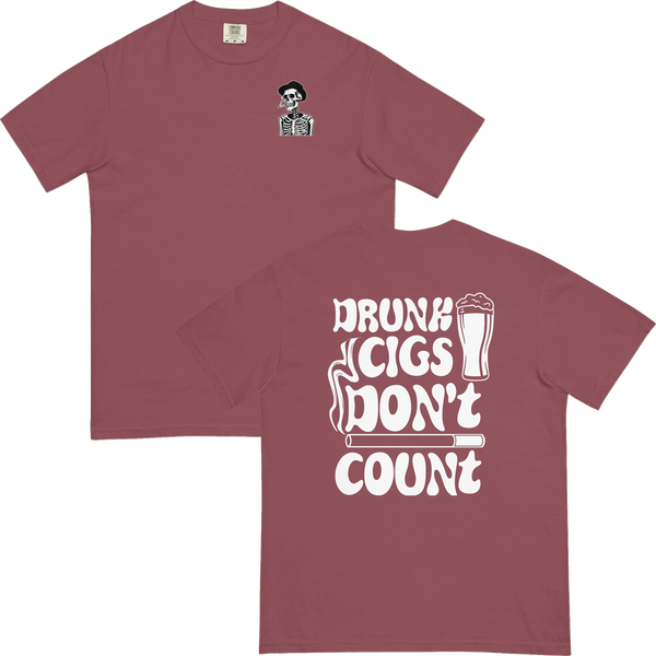 drunk cigarettes don't count Cigs Ball Cap, Black/Natural Drunk cigs don't count Sticker
